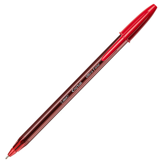 BIC - 992604 - Penna a sfera con cappuccio Cristal  Exact - punta 0,7 mm - rosso - Bic - scatola 20 pezzi
