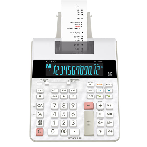 CASIO - FR-2650RC-W-EC - Calcolatrice scrivente FR-2650RC - 12 cifre - 31,3 x 19,5 x 6,47 cm - bianco - Casio