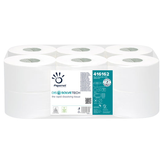 PAPERNET - 416162 - Carta igienica Mini Jumbo - 8,9 cm x 300 mt - diametro 20 cm - goffratura micro - 26 gr - Papernet