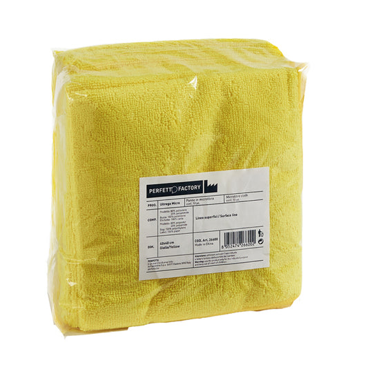 PERFETTO - 26600 - Panni microfibra Ultrega - 40 x 40 cm - giallo - Perfetto - pack 10 pezzi