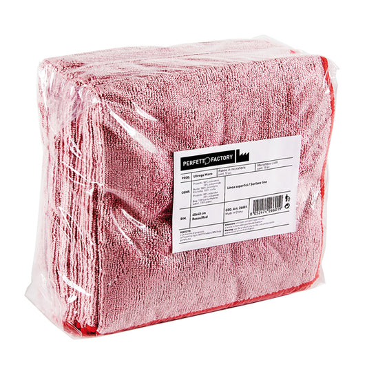 PERFETTO - 26601 - Panni microfibra Ultrega - 40 x 40 cm - rosso - Perfetto - pack 10 pezzi