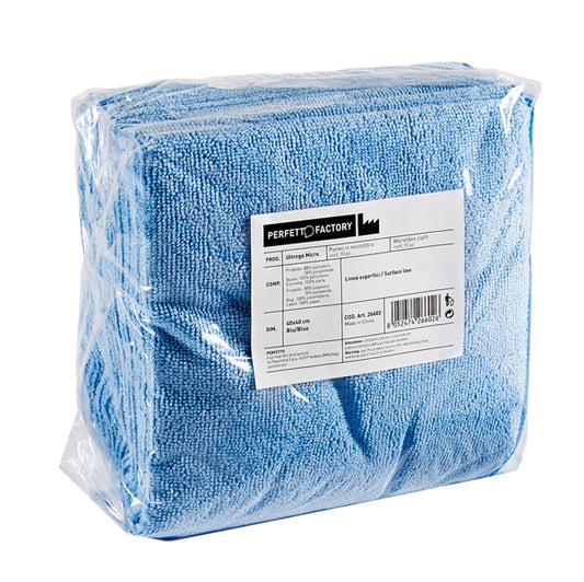 PERFETTO - 26602 - Panni microfibra Ultrega - 40 x 40 cm - azzurro - Perfetto - pack 10 pezzi