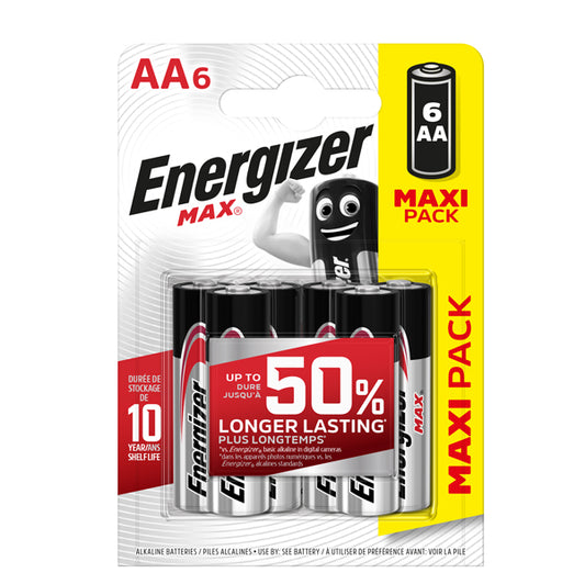 Energizer - E301533804 - Pile stilo AA - 1,5V - Energizer Max - blister 6 pezzi