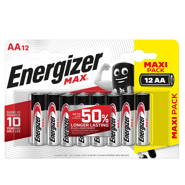 Energizer - E301531400 - Pile stilo AA - 1,5V - Energizer Max - blister 12 pezzi