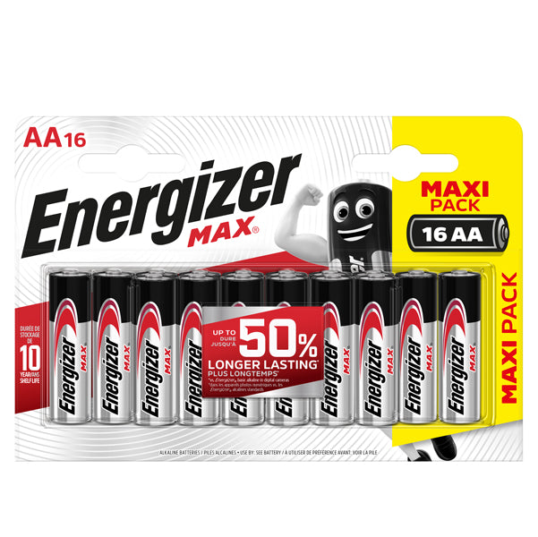 Energizer - E303327500 - Pile stilo AA - 1,5V - Energizer Max - blister 16 pezzi