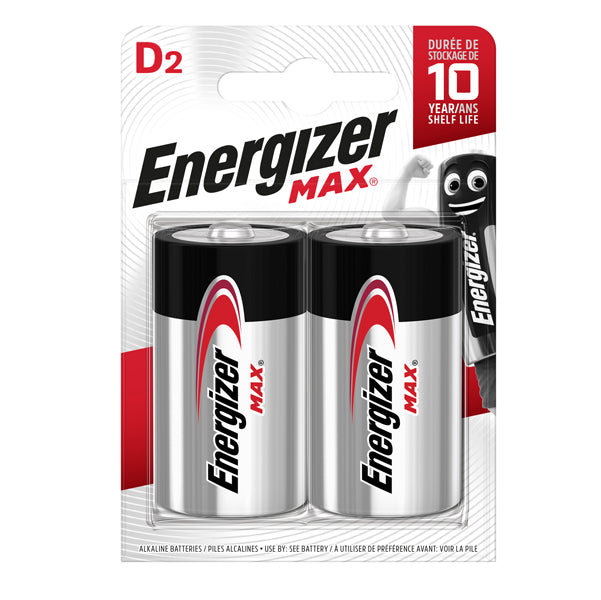 Energizer - E301533400 - Pile D torcia - 1,5V - Energizer Max - blister 2 pezzi