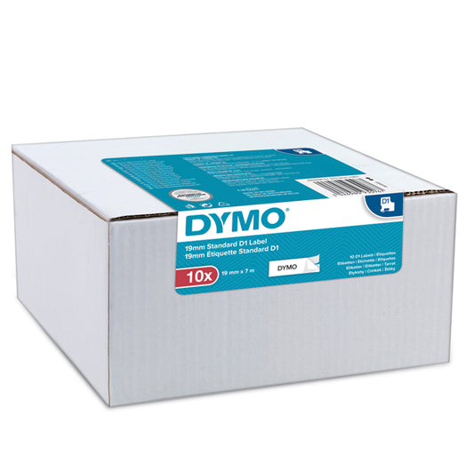 DYMO - 2093098 - Nastri Dymo D1 - 19 mm x 7 mt - nero-bianco - Dymo - value pack 10 pezzi
