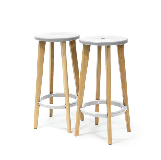 PAPERFLOW - K700531 - Sgabello Woody - bianco - Paperflow - set 2 pezzi