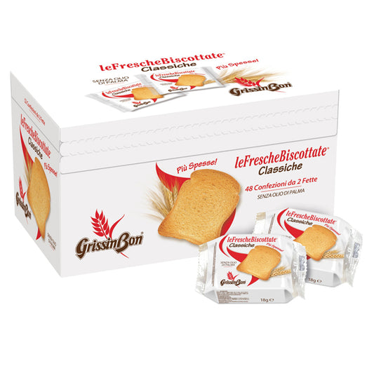 GrissinBon - GRFEM - Le Fresche Biscottate - GrissinBon - multipack da 48 monoporzioni (15 gr cad)