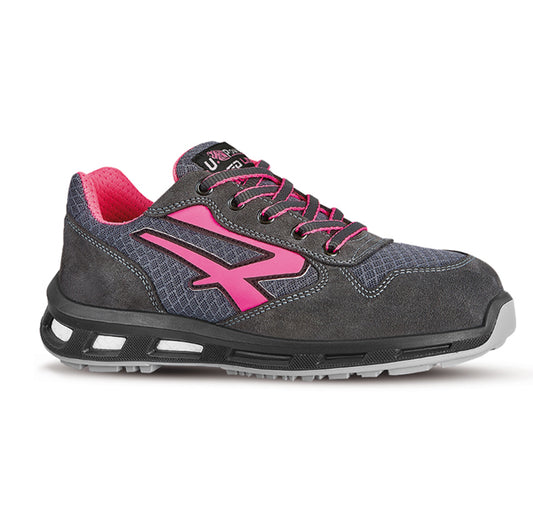 U-Power - RL20216-35 - Calzatura di sicurezza Verok SP1 SRC - nylon-pelle scamosciata - grigio-rosa - taglia 35 - U-Power