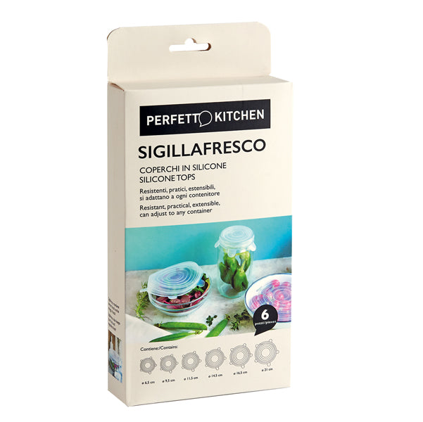 PERFETTO - 29013 - Coperchi in silicone Sigillafresco - Perfetto - set 6 pezzi