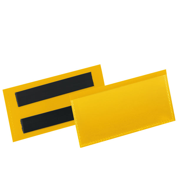 DURABLE - 1741-04 - Buste identificative magnetiche - 100 x 38 mm - giallo - Durable - conf. 50 pezzi