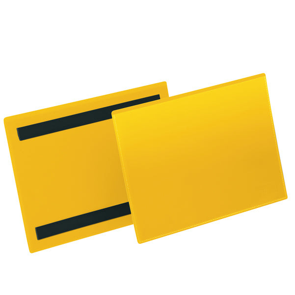 DURABLE - 1743-04 - Buste identificative magnetiche - A5 orizzontale - giallo - Durable - conf. 50 pezzi