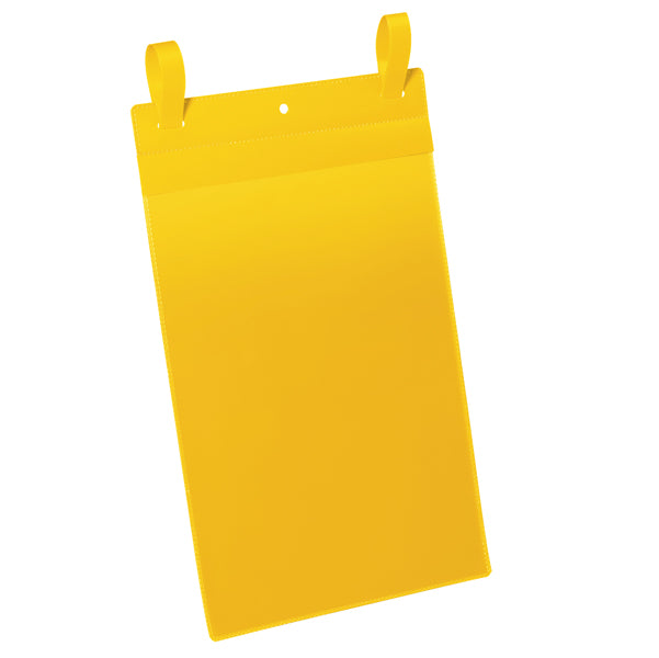 DURABLE - 1750-04 - Buste identificative - con fascette di aggancio - A4 verticale - giallo - Durable - conf. 50 pezzi