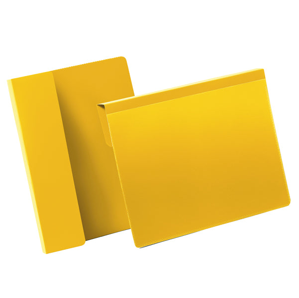 DURABLE - 1722-04 - Buste identificative - con aletta pieghevole - A5 orizzontale - giallo - Durable - conf. 50 pezzi