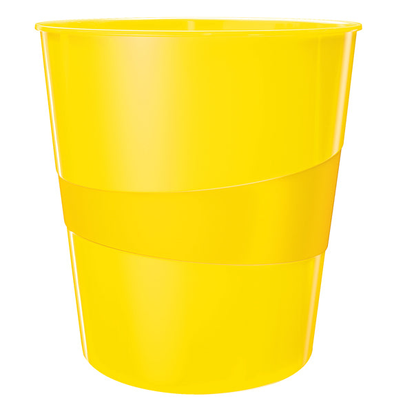 LEITZ - 52781016 - Cestino gettacarte WOW - altezza 32,4 cm - diametro 29 cm - 15 L - giallo - Leitz
