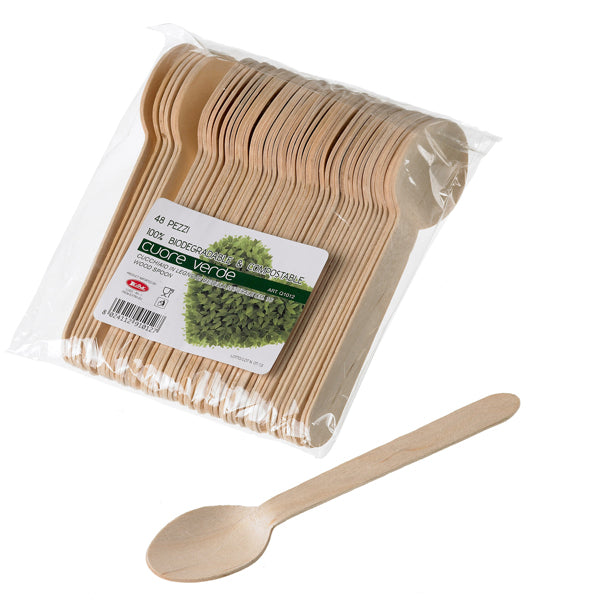 Leone - Q1012 - Cucchiai in legno - 16 cm - Leone - conf. 48 pezzi