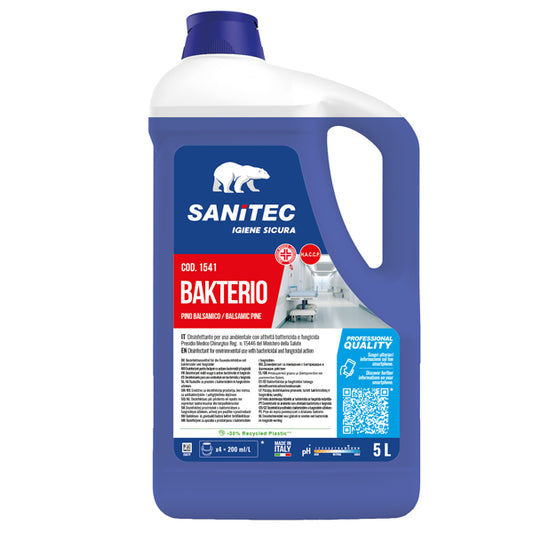 Sanitec - 1541 - Detergente disinfettante Bakterio - 5 L - pino balsamico - Sanitec