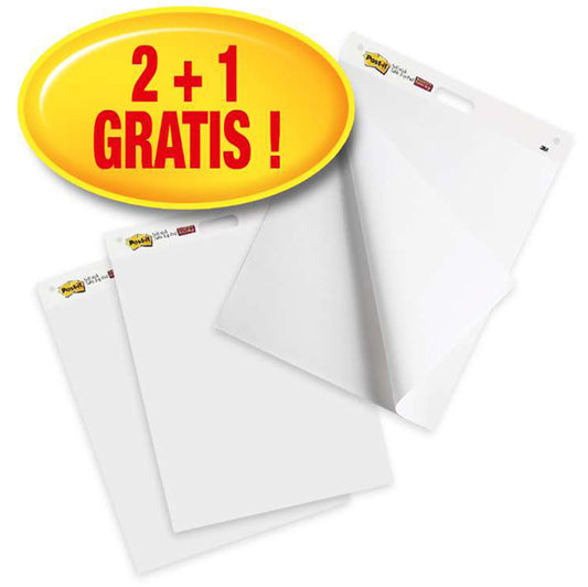 POST-IT - 7000081684 - Lavagna adesiva Meeting Chart - bianco - Post-It - Promo pack 2+1 pezzi