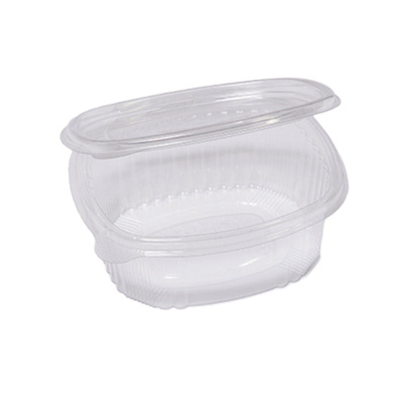 Cuki Professional - 1507105002 - Contenitori ovali in PET - con coperchio incernierato - 14 x 11,9 x 5 cm - Cuki Professional - pack 50 pezzi