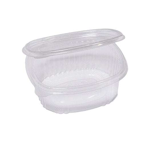 Cuki Professional - 1507105002 - Contenitori ovali in PET - con coperchio incernierato - 14 x 11,9 x 5 cm - Cuki Professional - pack 50 pezzi