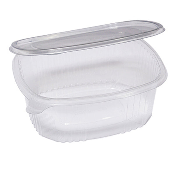 Cuki Professional - 1507520001 - Contenitori ovali in PET - con coperchio incernierato - 22,5 x 19,2 x 7,7 cm - Cuki Professional - pack 50 pezzi