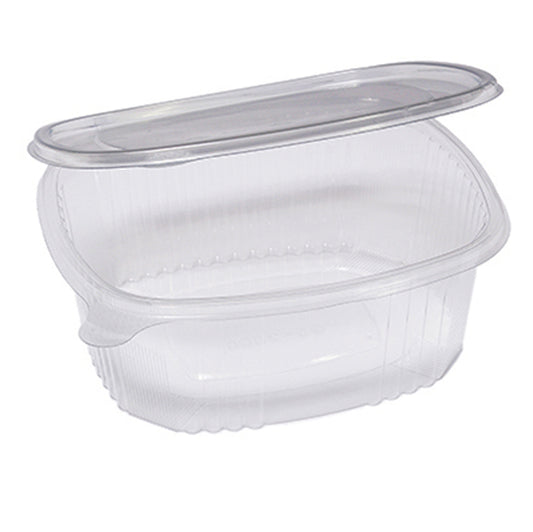 Cuki Professional - 1507520001 - Contenitori ovali in PET - con coperchio incernierato - 22,5 x 19,2 x 7,7 cm - Cuki Professional - pack 50 pezzi