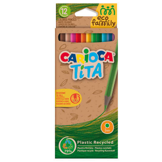 CARIOCA - 43097 - Matita colorata Tita Eco Family - colori assortiti - Carioca - astuccio12 pezzi