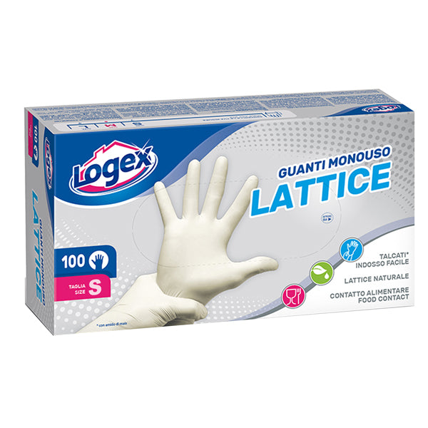 LOGEX PROFESSIONAL - B5LX-0702V01 new - Guanti in lattice - taglia S - Logex Professional - scatola da 100 pezzi