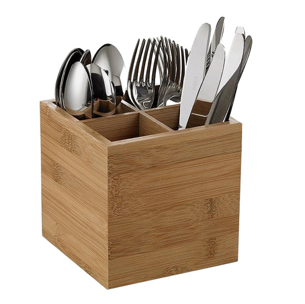 Leone - s0127 - Portaposate - in bamboo - 15x15x15 cm - colore naturale - Leone