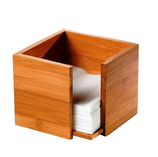 Leone - s0086 - Portatovaglioli - in bamboo - 19 x 19 x 10 cm - colore naturale - Leone
