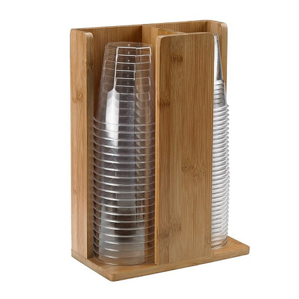 Leone - s0105 - Portabicchieri -  in bamboo - 21x11x30 cm - colore naturale - Leone