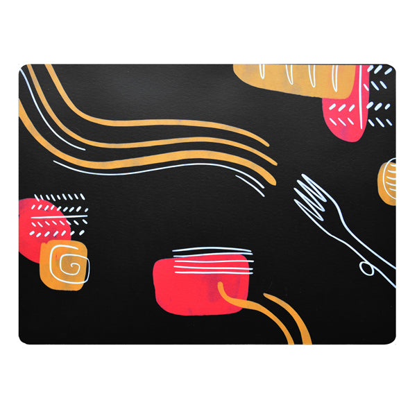 STILCASA - F360005 - Tovaglietta americana linea Spaghetti - 41 x 31 cm - nero - Stilcasa