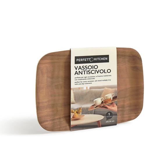 PERFETTO - 29017 - Vassoio antiscivolo - in legno frassino - 28 x 20 cm - Perfetto