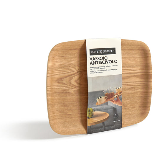 PERFETTO - 29018 - Vassoio antiscivolo - in legno frassino - 36 x 28 cm - Perfetto