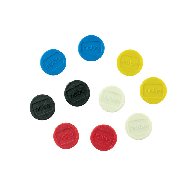 NOBO - 1915290 - Magneti - diametro 1,3 cm - colori assortiti - Nobo - conf. 10 pezzi