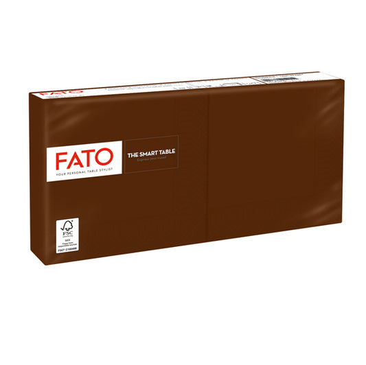 FATO - 82546003 - Tovagliolo - carta - 25 x 25 cm - 2 veli - cioccolato - Fato - conf. 100 pezzi