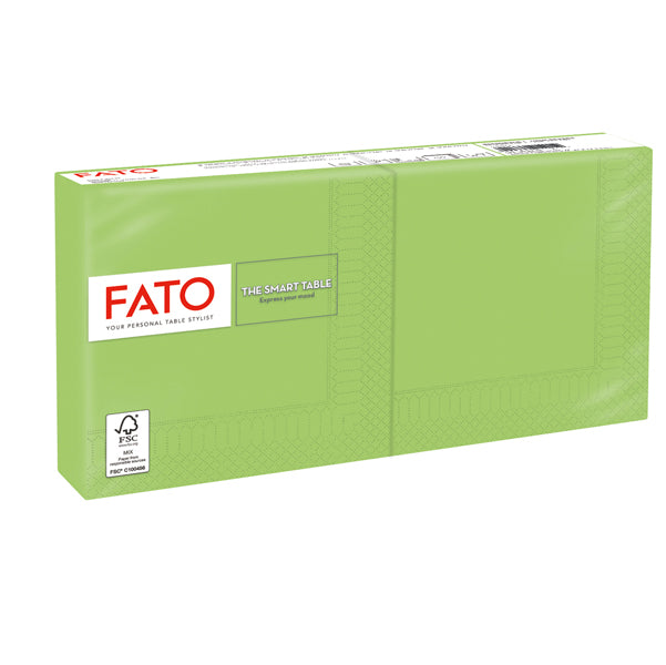 FATO - 82233003 - Tovagliolo - carta - 25 x 25 cm - 2 veli - verde mela - Fato - conf. 100 pezzi