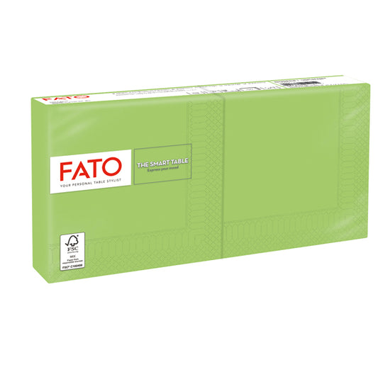 FATO - 82233003 - Tovagliolo - carta - 25 x 25 cm - 2 veli - verde mela - Fato - conf. 100 pezzi