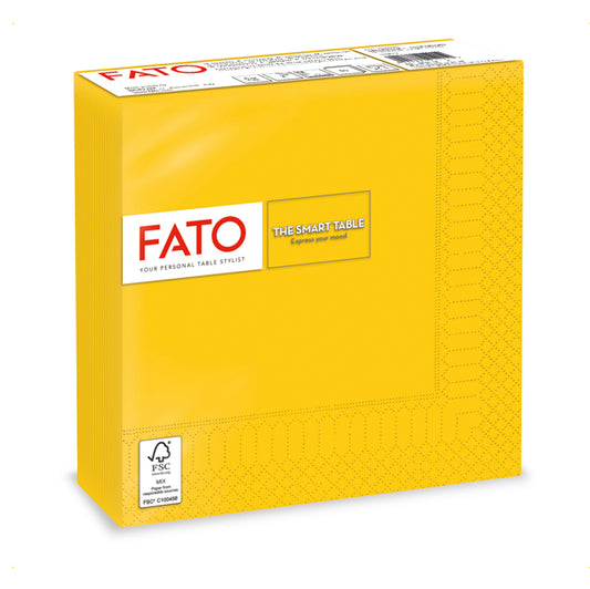 FATO - 82621200 - Tovagliolo - carta - 33 x 33 cm - 2 veli - giallo - Fato - conf. 50 pezzi