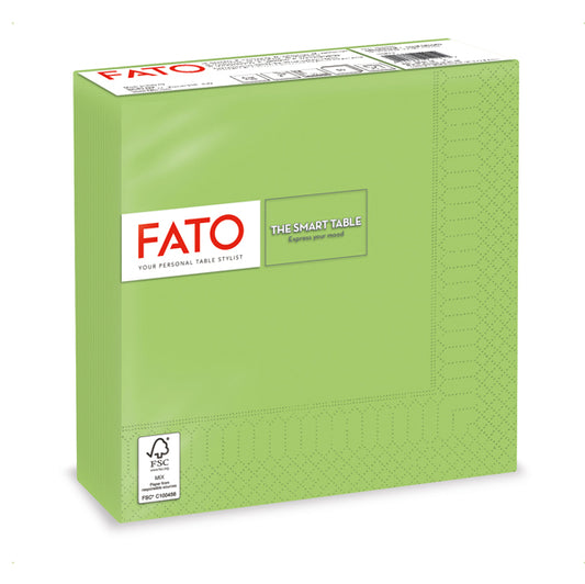 FATO - 82623200 - Tovagliolo - carta - 33 x 33 cm - 2 veli - verde mela - Fato - conf. 50 pezzi