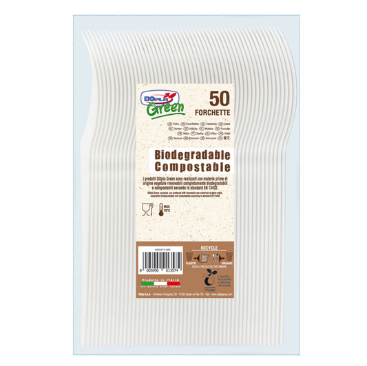 DOPLA - 03903 - Forchette in Estabio - avorio - Dopla Green - conf. 50 pezzi