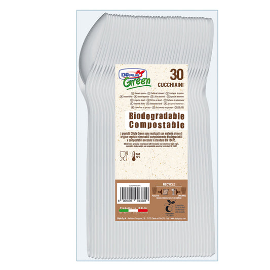 DOPLA - 03906 - Cucchiaini in Estabio - avorio - Dopla Green -  conf. 30 pezzi