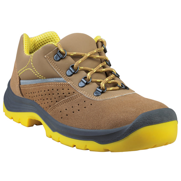 DELTAPLUS - RIMI4SPBE40 - Calzatura di sicurezza Rimini 4 S1P SRC - pelle scamosciata perforata - numero 40 - beige-giallo - Deltaplus