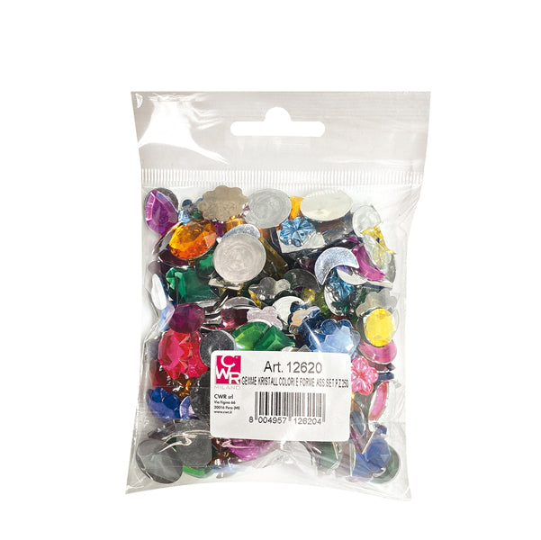 DECO - 12620 - Gemme Kristall - colori e forme assortiti - DECO - conf. 250 pezzi