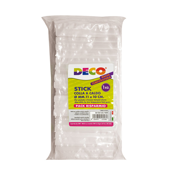 DECO - 06165-1000 - Colla stick a bassa temperatura - 10 cm x diam. 11 mm - Deco - conf. 1 kg
