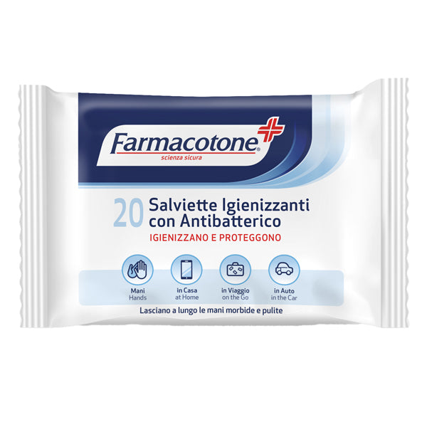 FARMACOTONE - 3590FC04 - Salviette igienizzanti con antibatterico - Farmacotone - busta da 20 pezzi