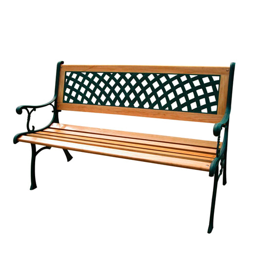 Garden Friend - P1283001 - Panca da giardino Rombo - 74 x 52 x 125 cm - ghisa-legno - nero - Garden Friend