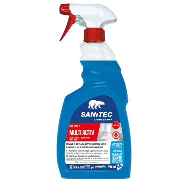 Sanitec - 1822-s - Disinfettante Multi Activ Bagno - trigger da 750 ml - Sanitec