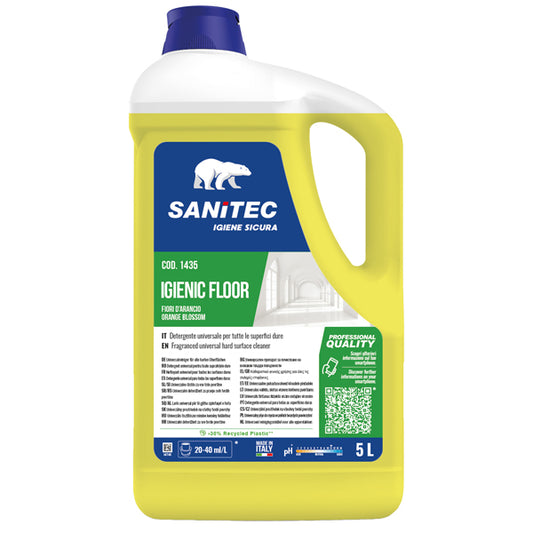 Sanitec - 1435 - Detergenti per pavimenti Igienic Floor - fiori d'arancio - 5 L - Sanitec